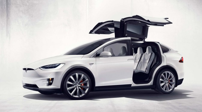2017 Tesla Model X SUV- Whote Side view