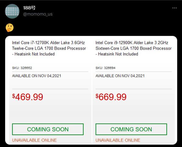 Intel Alder Lake processors price Core i7-12700K and Core i9-12900K Intel Alder Lake processors price Core i7-12700K and Core i9-12900K