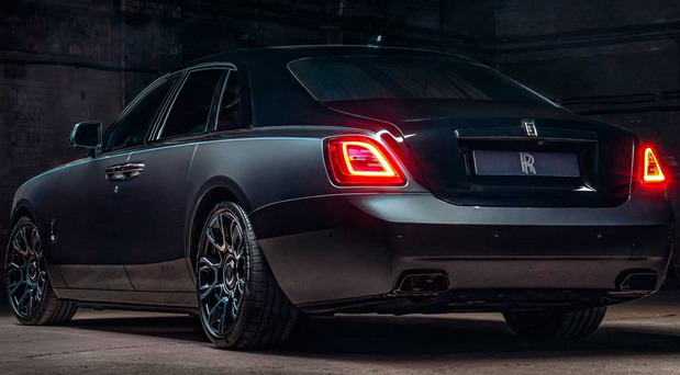 New 2022 Rolls-Royce Black Badge Ghost rear side view