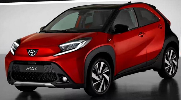 New 2022 Toyota Aygo X compact SUV front side view