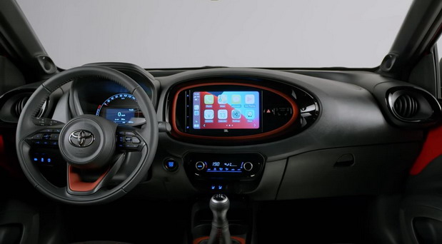New 2022 Toyota Aygo X SUV front panel inside view