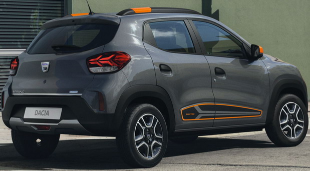 2022 Dacia Spring EV SUV rear side view