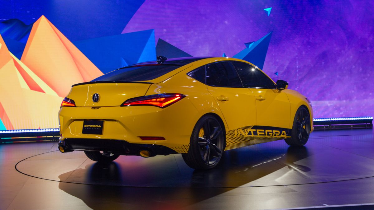 2023 Acura Integra Hatchback rear side view LA auto show