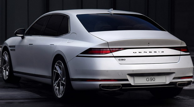 New Genesis G90 2023 Sedan rear side view