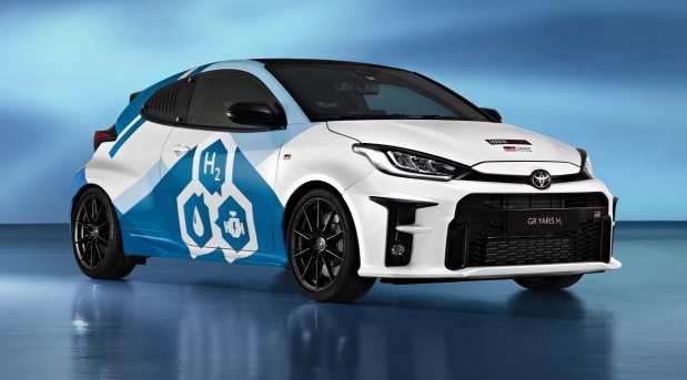 Toyota GR Yaris H2 concept New Toyota GR Yaris H2 2022 hatchback side front view
