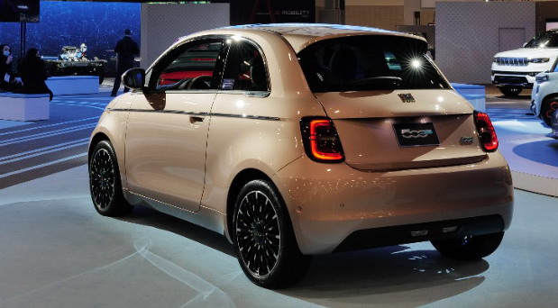 New Fiat 500 Fiat New 500 EV rear side view