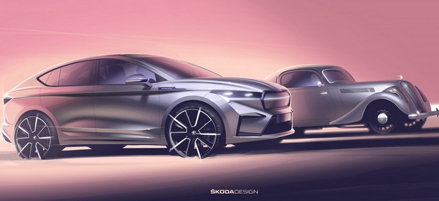 2022 Skoda Enyaq Coupe iV side front view