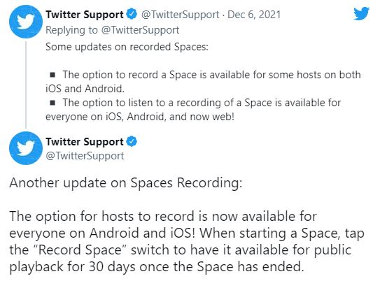 Twitter brings recording and playback features  