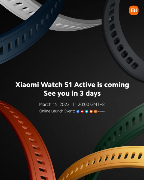 Xiaomi Watch S1 Active arrives on March 15 Xiaomi Watch S1 Active arrives on March 15