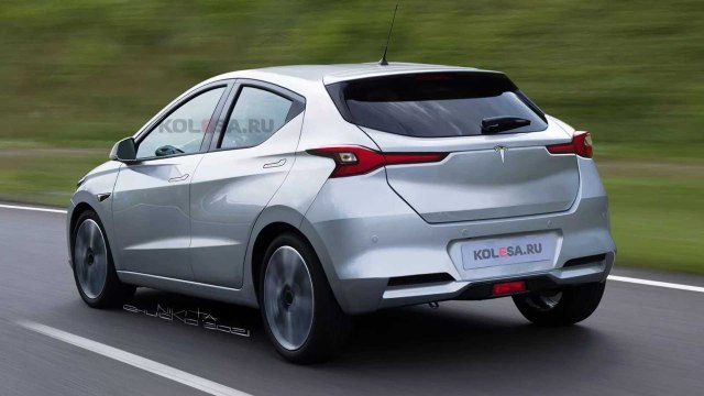 2023 Tesla Model 2 rendered rear view