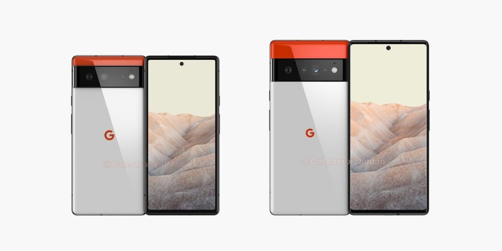 Google Pixel 6 and Pixel 6 Pro front and back view