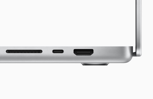 New MacBook Pro 2021 side view with ports