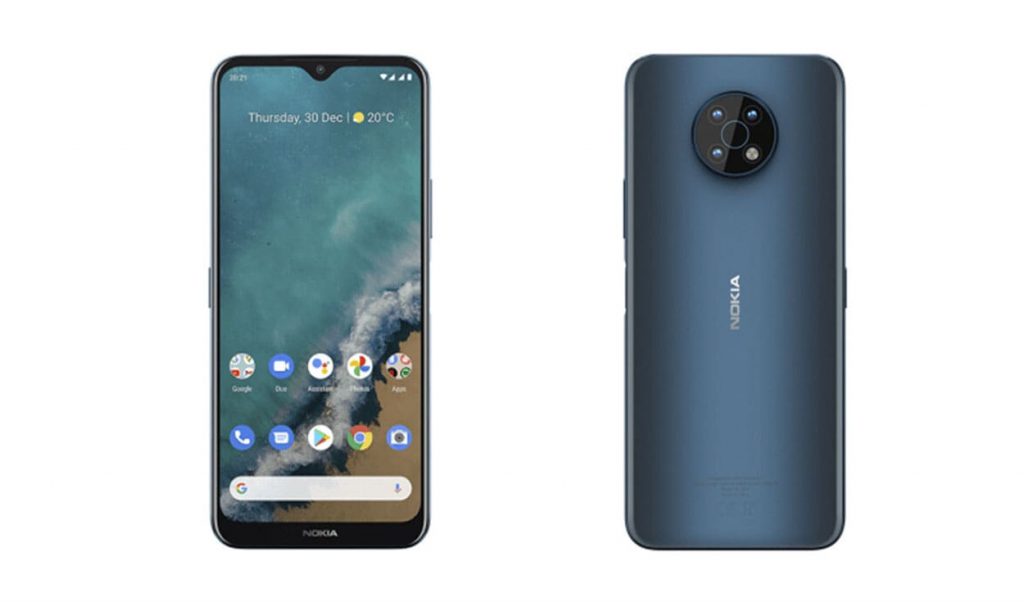 Nokia G50 5G blue Front back view