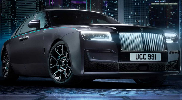 New 2022 Rolls-Royce Black Badge Ghost front side view