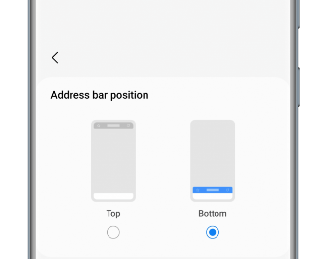 Samsung imitated Apple, moving the address bar to the bottom of the browser