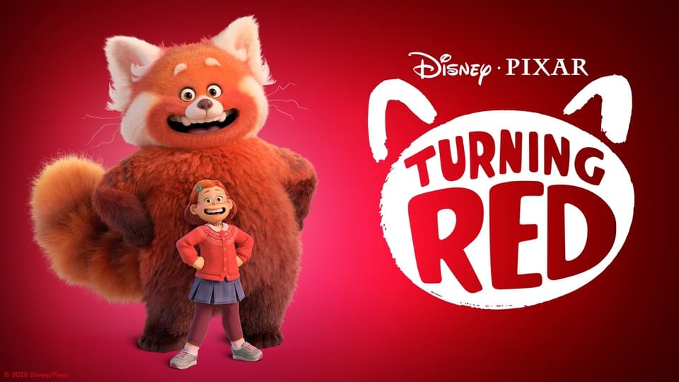 Turning Red Animated Disney and Pixar studios Movie poster