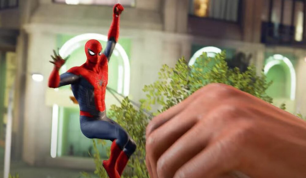 Spider-Man in action for Marvel’s Avengers Spider-Man in action for Marvel’s Avengers