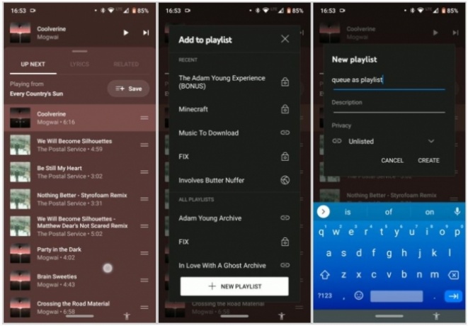 YouTube Music will allow you to save your queue as a playlist YouTube Music will allow you to save your queue as a playlist
