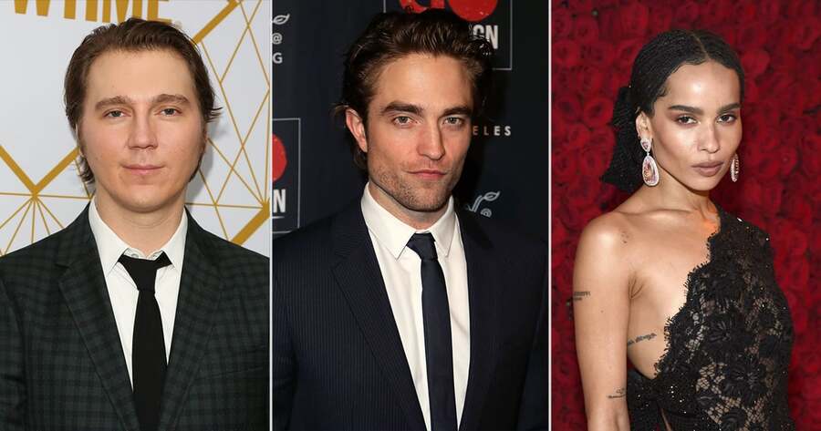 new the batman movie 2022 cast Paul Dano Robert Pattinson and Zoe Kravitz